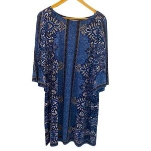 Studio One shift dress. 3/4 sleeve. Poly/spandex blend. Size L